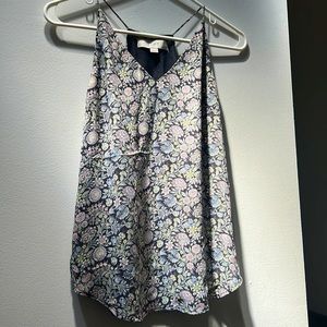 LOFT Floral Petite Racerback Tank Top - size XXS Petite
